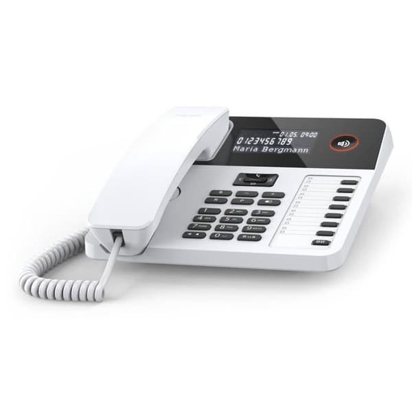 Väggmonterad telefon - Gigaset - Desk 600 - LCD-skärm - Handsfree - Vit