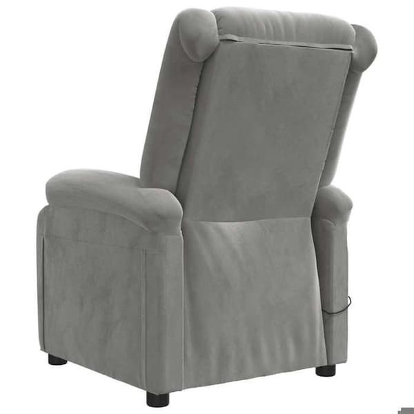 vidaXL Ljusgrå sammet massagefåtölj 342410