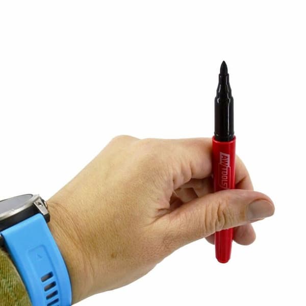 Permanent markers - AWTOOLS - Slut - Svart - Pack 5 - Fin spets hållbar