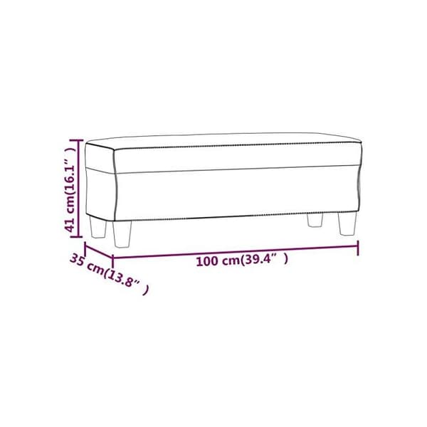 Polst vacant - vidaXL - Grädde - 100x35x41 cm - Polyester tyg - Skum vaddering - Multifunktionell