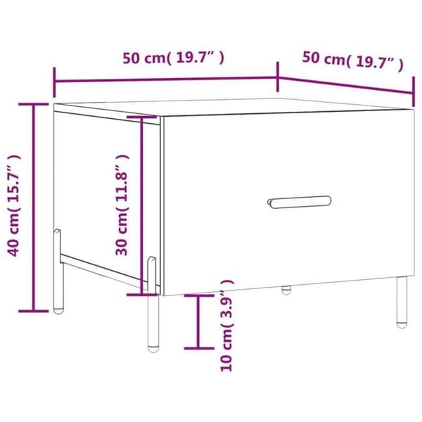 vidaXL Soffbord 2 st Vit 50x50x40 cm Konstruerat trä 829413