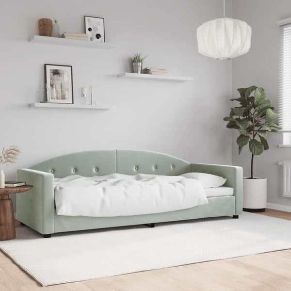 vidaXL Lätt grå dagsäng 80x200 cm sammet 354129