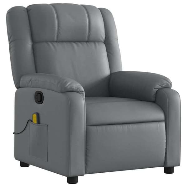 vidaXL Liggande massagestol Grå konstläder 373532