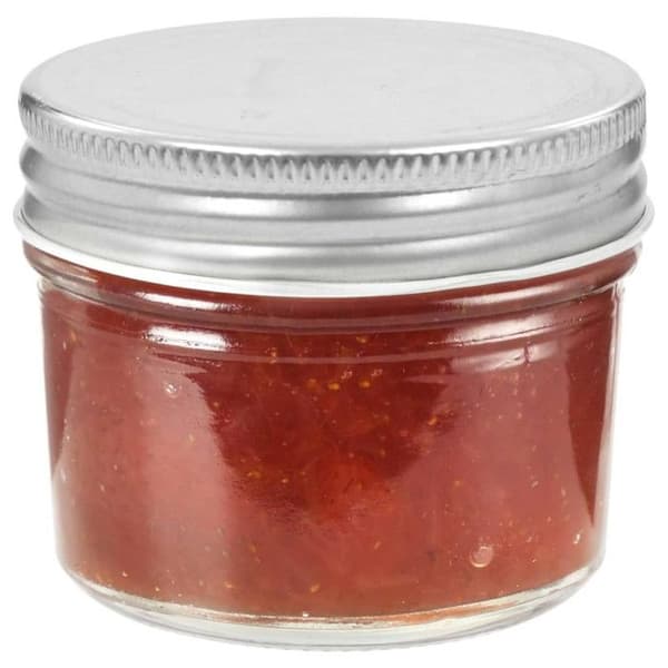 48 st pots med lock i silverfärgad glas 110 ml