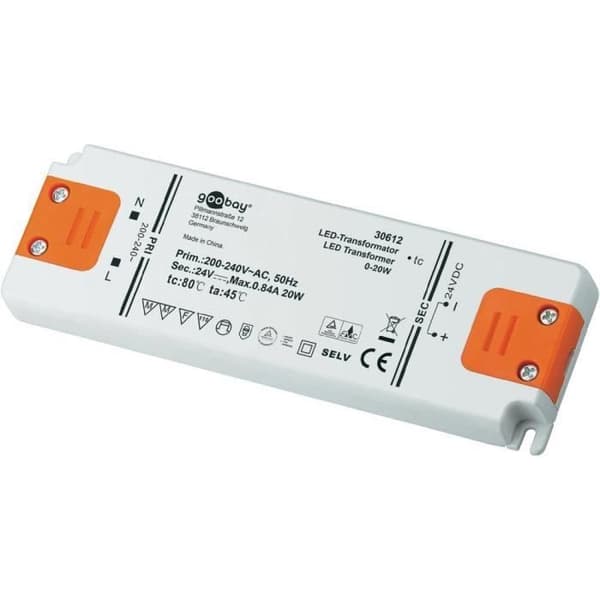 Transformator LED - GOOBAY - 30612 - DC 24 V - 20 W - Inomhus