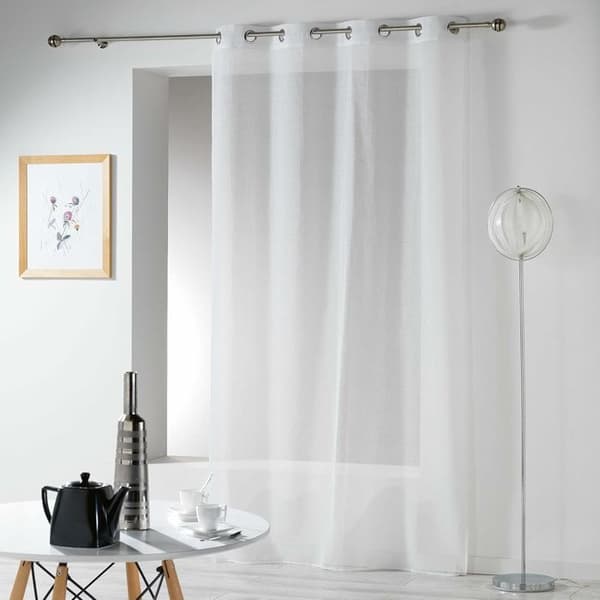 Ögonhål Gardin 140 x 240 cm – Crash Chiffong Telma Vit