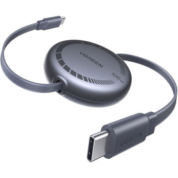 USB-C-kabel - UGREEN - Retractable USB-C till USB-C PD-kabel - 100W - 1 m - Svart
