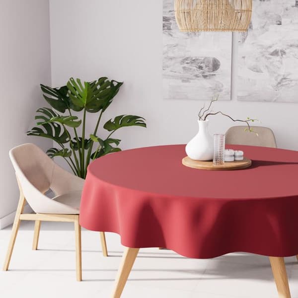 Rund fläckfri duk 180 cm ALIX röd