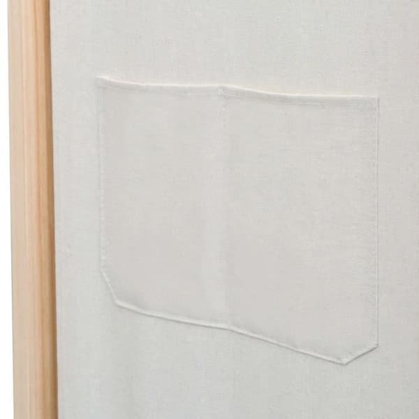 vidaXL 3-Panel Room Divider Cream 120x170x4 cm Tyg