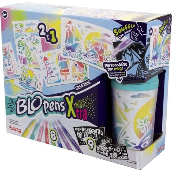 Blopens - LANSAY - Créa'mug - 9 schabloner - 1 mugg - Från 6 år