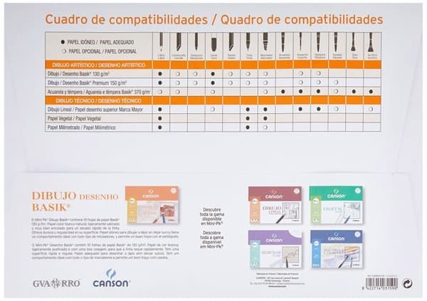 Canson Guarro Basic - Pack med 10 ark papper 130 g/m² A3