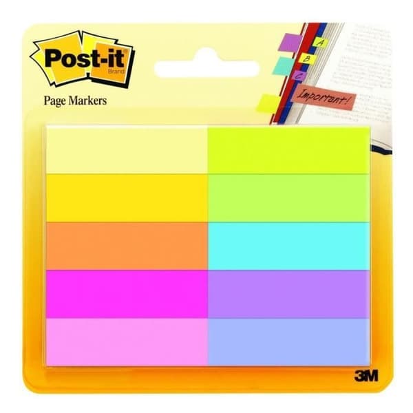POST-IT - Paket med 10 block om 50 pappersbokmärken