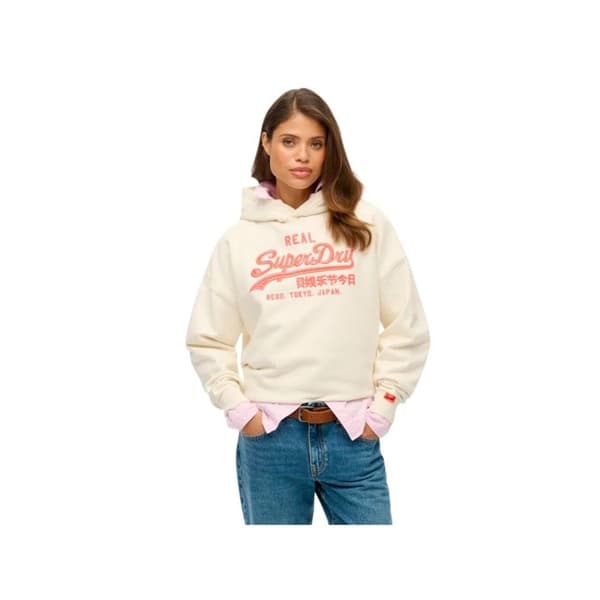 Sweat Superdry Dam Vintage Beige Bomull