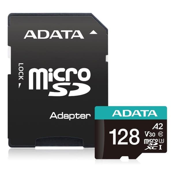 Minneskort - ADATA - AUSDX128GUI3V30SA2-RA1 - 128 Go - Micro SDXC - A2