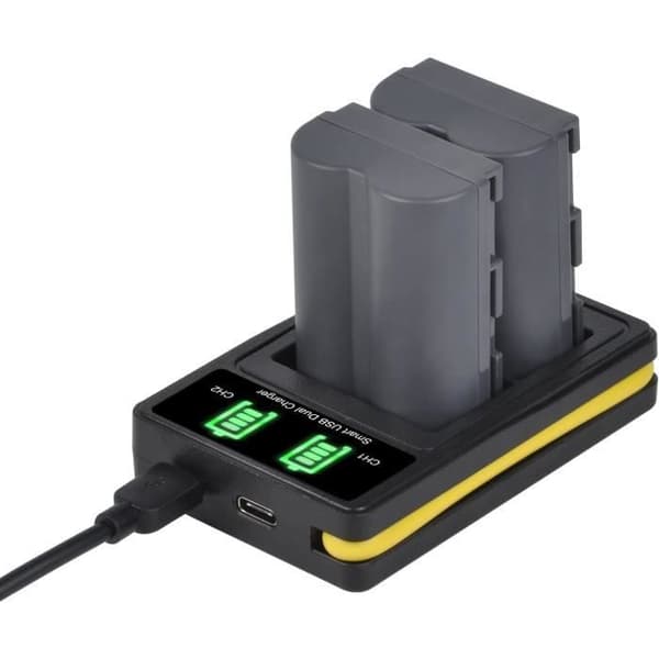 Set med 2 BP-511-batterier + USB-laddare för Canon EOS