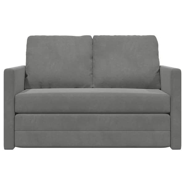 vidaXL 2-i-1 bäddsoffa Mörkgrå 122x204x55 cm Sammet 353958