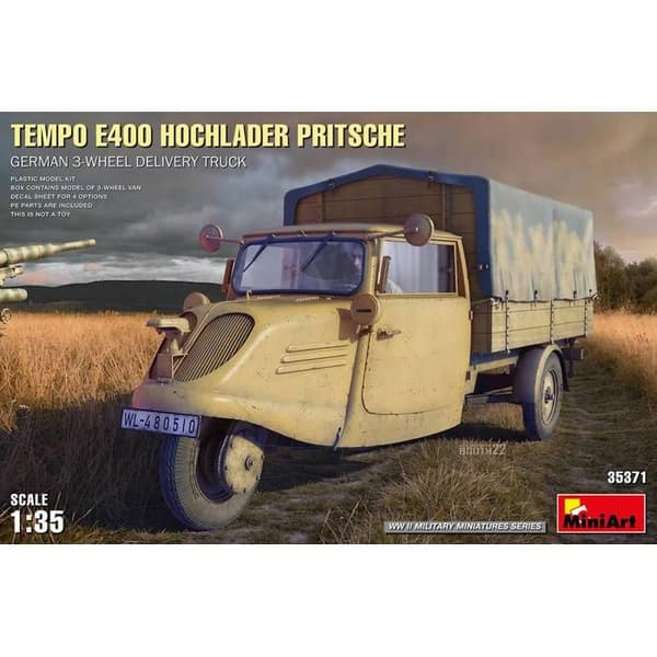 TEMPO E400 HÖGLASTARE FLATBED. TYSK 3-HJULIG LEVERANSTRUCK.