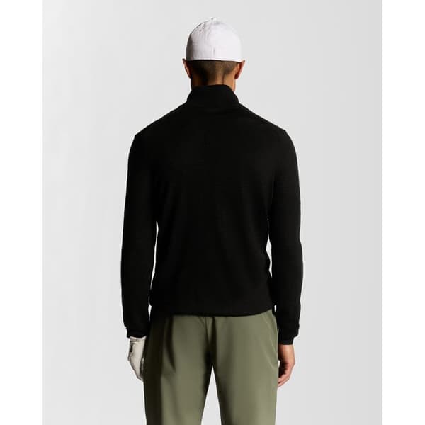 Pull 1/4 zip i broderad merinoull från Lyle & Scott