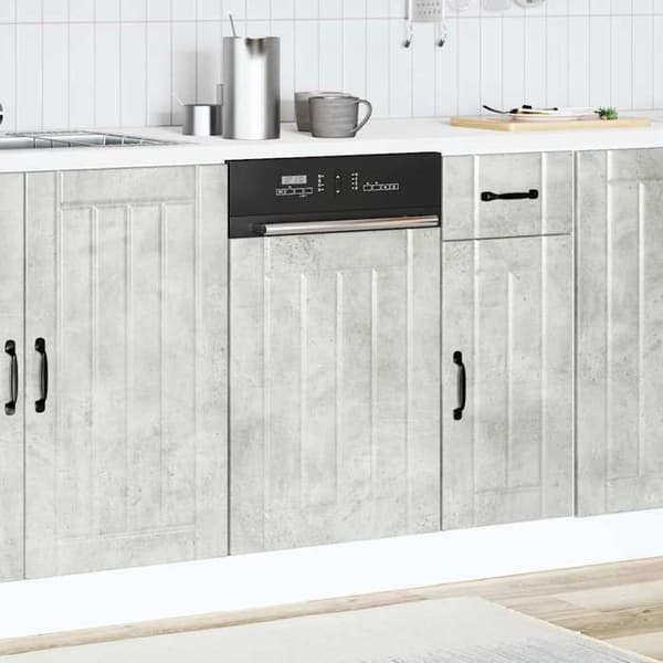 vidaXL Diskmaskinpanel Lucca grå betong ingenjörsträ 853891