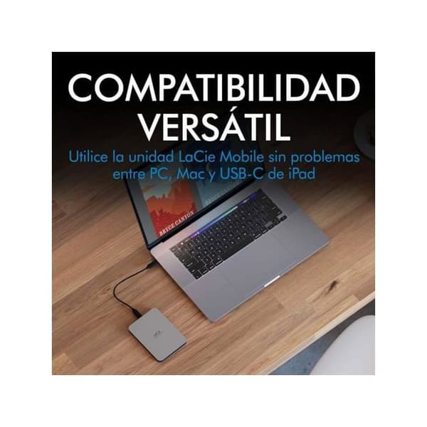 LaCie Mobile Drive Moon Silver USB-C STLP5000400 Extern hårddisk - 5TB