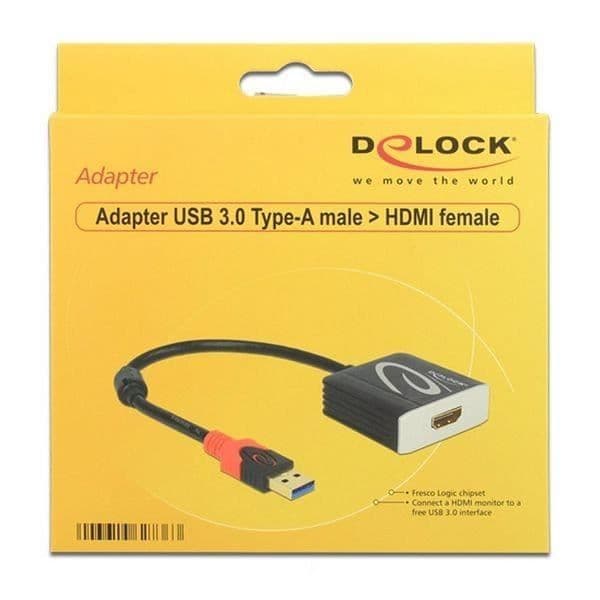Extern videoadapter - DELOCK - 62736 - USB 3.0 till HDMI - 20 cm - Upplösning 2048 x 1152