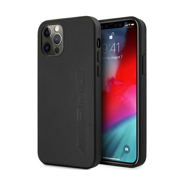 Läderfodral - MERCEDES - iPhone 12 Pro Max - Äkta läder - Svart - Stötskydd
