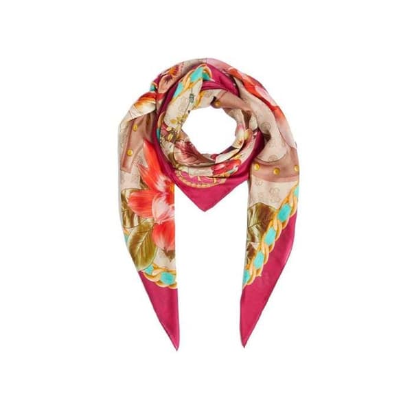 Foulard Guess Dam Blommor Rosa Kattun