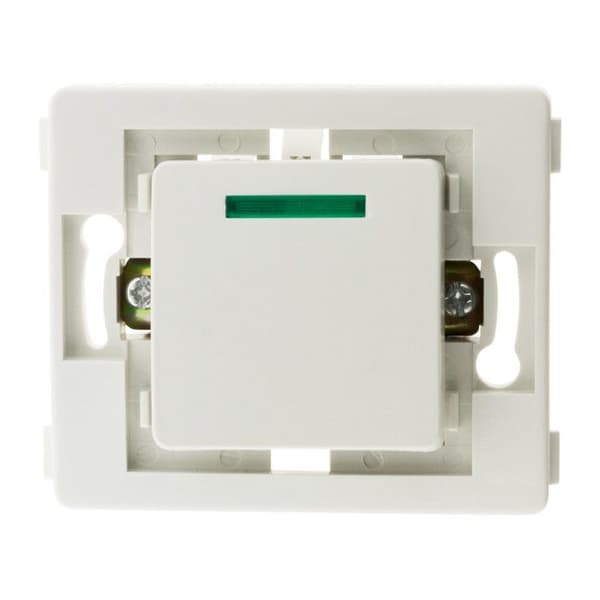 Tryckknapp 10A + indikatorlampa - vit - Zenitech