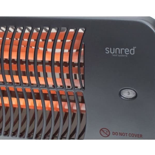 Sunred Lugo 2000W Väggmonterad uteplatsvärmare, kvartsgrå
