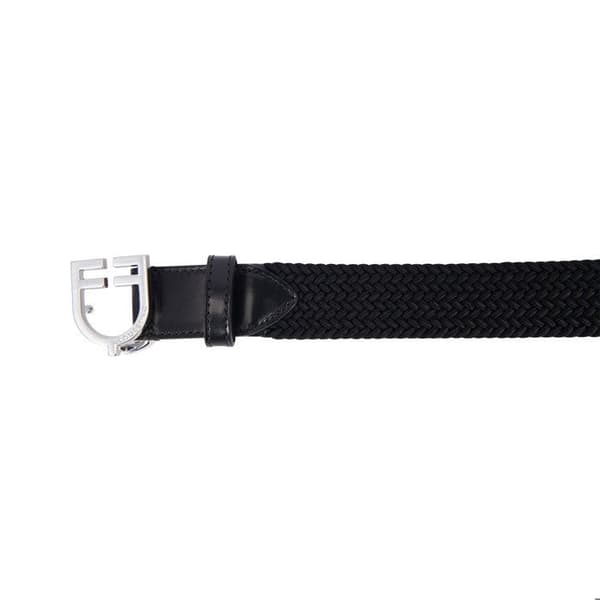 Elastisk bälte med läderlogobuckle för kvinnor Equestro