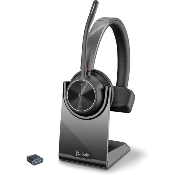 Poly Voyager 4310 UC — trådlös Bluetooth 5.2 mono-headset, brusreducerande mikrofon, certifierad för Teams