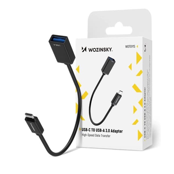 USB-C OTG-adapter (hane) - USB-A (hona) - svart
