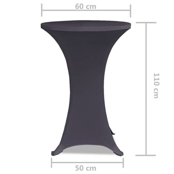 vidaXL Stretch Bordsöverdrag 60 cm 2 st Antracit