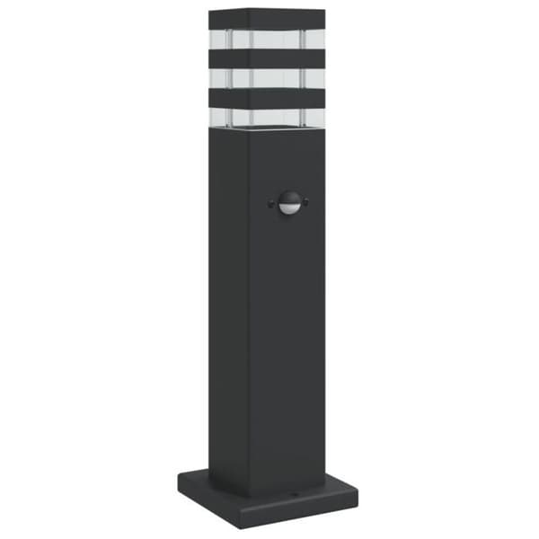 Utomhuslampstativ med sensor svart 50 cm aluminium