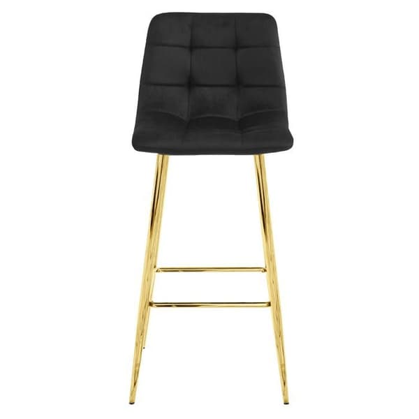 Taburett ARCETO - svart sammet / GULDA ben x 4
