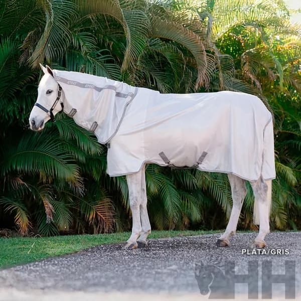 Flugskydd med hals för häst Amigo - Silver - 140/191 cm