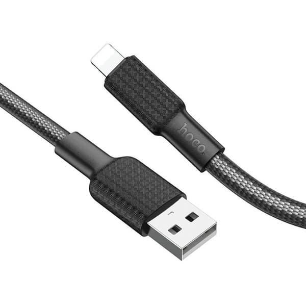Hoco - Jaeger datakabel (X69) - USB-A till Lightning, 12W, 2,4A, 1,0m - Svart / Vit