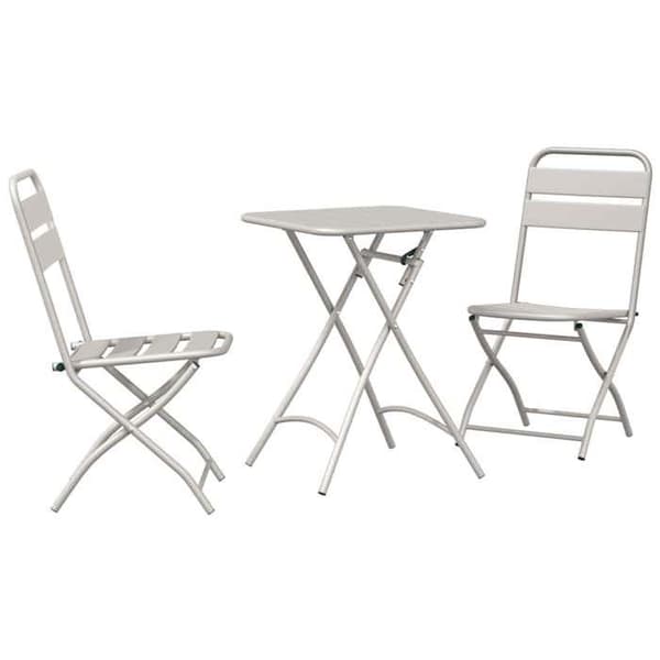 vidaXL Bistroset 3 delar Beige Stål 42002953