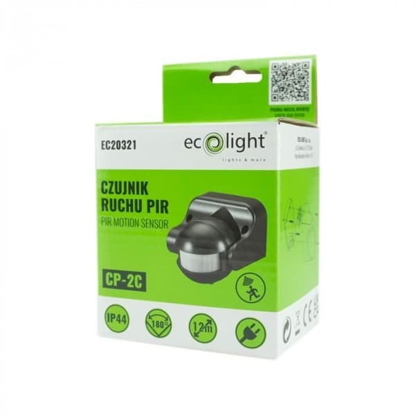 Rörelsedetektor - ECOLIGHT - CP-2C - 180° - 300W - Utvändig montering