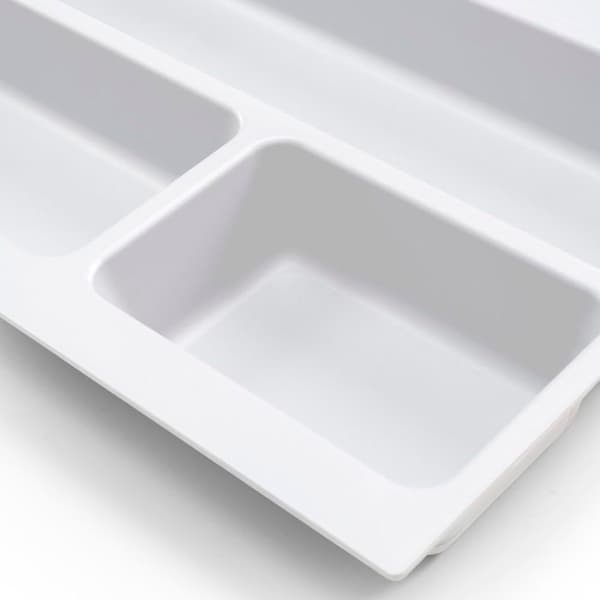 Emuca Bestickbricka Optima Vertex/Concept 500mm (16mm panel), 700, Vit plast, Plast.