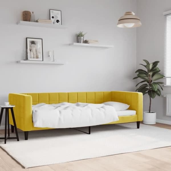 vidaXL Sängsoffa gul 80x200 cm sammet 354006