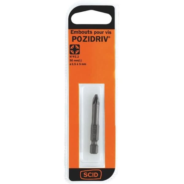 Skruvbits - SCID - PZ2 - 50 mm - Stål - Korsformad