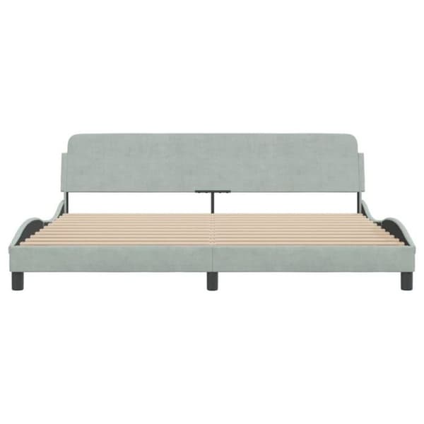 vidaXL Dover sängram ljusgrå 200x200 cm sammet 373252
