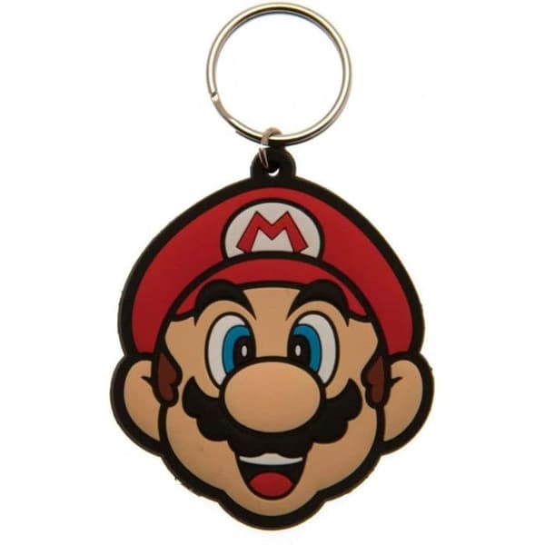Nyckelring - PYRAMID - Super Mario - Gummi - Röd och blå