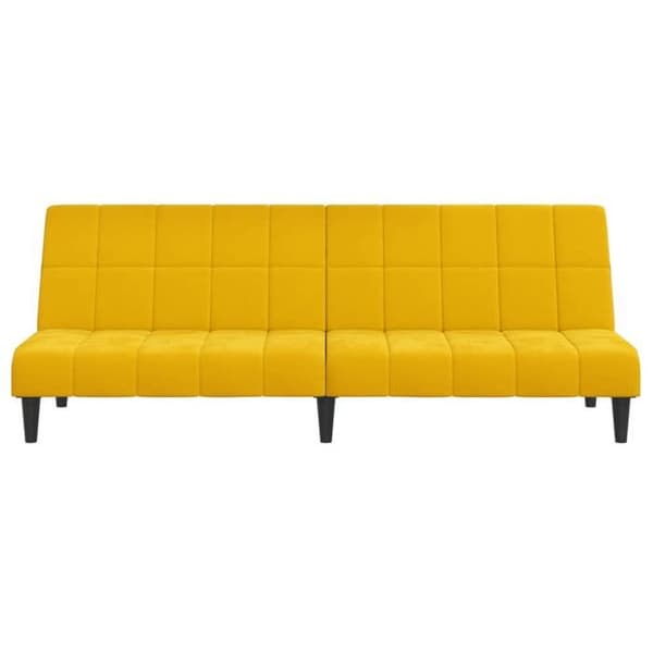 vidaXL Soffa-säng 2 platser gul sammet 375845