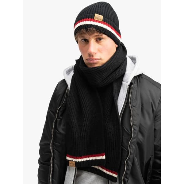Stickad ensemble - LONSDALE - Butleigh - Svart - 100% polyakryl - Chic