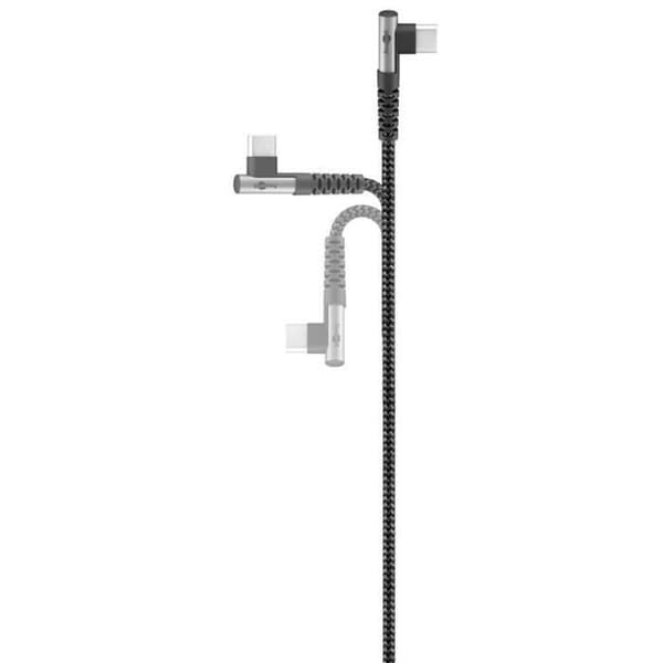 USB-C™-kabel - GOOBAY - Vinklad modell - 60W - 0,5 m - Grå Sideral/Silver