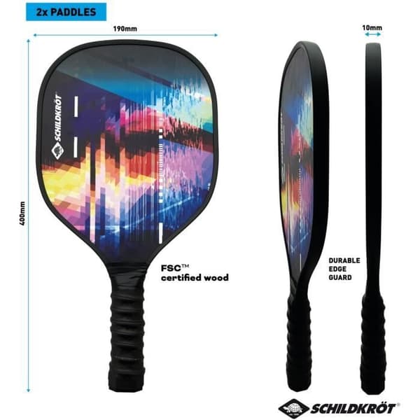 Pickleball-set - SCHILDKRÖT - Racketspel - 2 racketar + 2 bollar