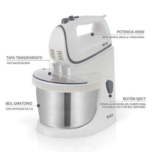 TM Electron Stand Mixer Rostfri stålskål
