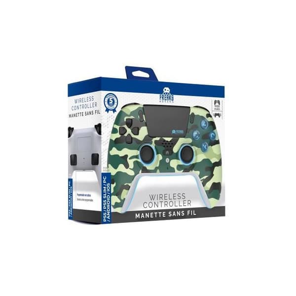 Spelkontroll - TRADE INVADERS - PS5 LED - Grön Camo - Bluetooth - Hall-effekt joysticks - Dynamisk LED